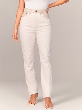 NWT Abercrombie 90’s High-Rise Straight Leg Jeans in Mixed Fabric - Women’s 10R